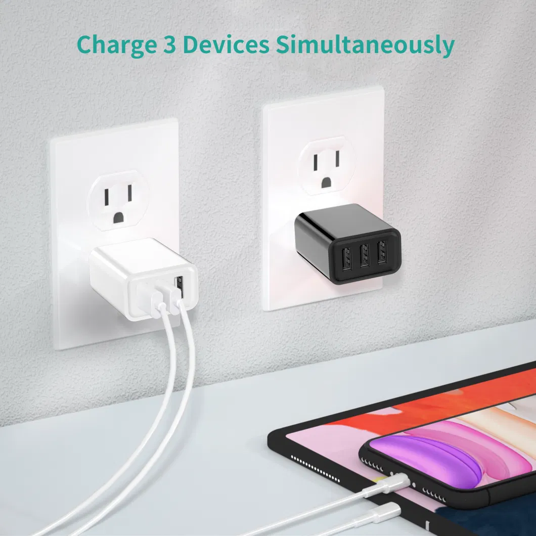 Uminsin 17W 3 Ports USB Charger EU/Us Plug Fast Charging Portable Wall Adapter