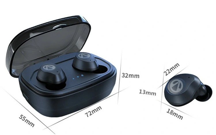 Ipx7 Waterproof Patented Tws Bluetooth Earbuds Headset with Mobile Charge Function CE RoHS PSE Telec Un38.3 MSDS