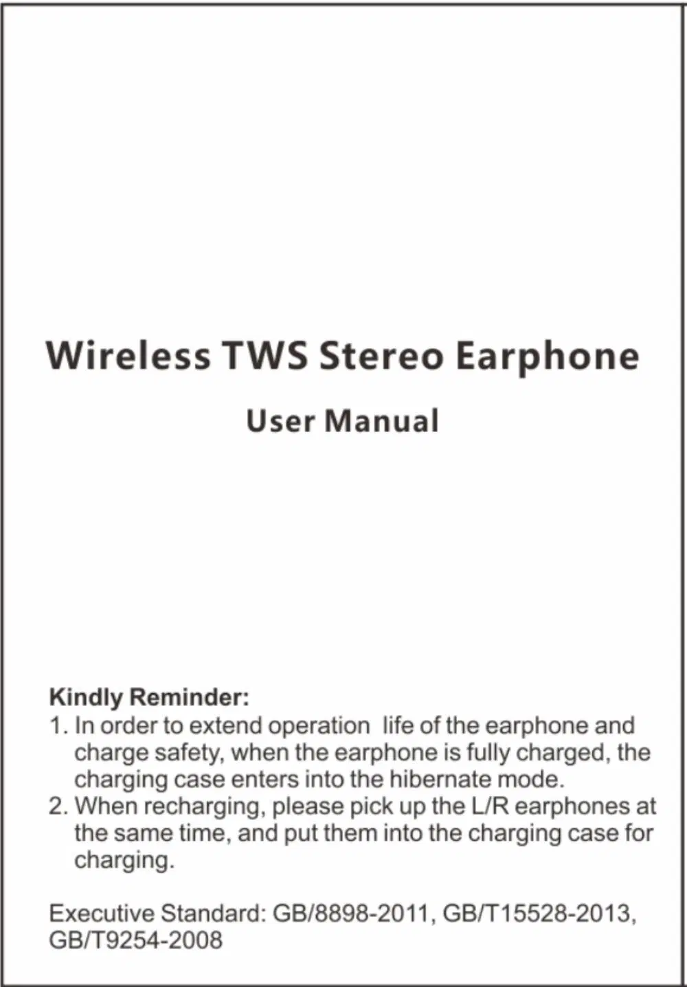 Tws Stereo Wireless Earphone