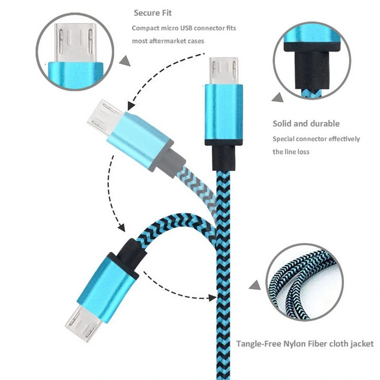 1m 2m 3m Box Packing 2.4A Fast Charger USB Charging Data Cable