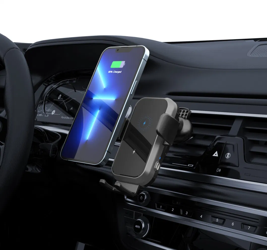 Super Fast 15W Automatic Induction Wireless Car Charger Holders with 2 Coils and 3 Axis